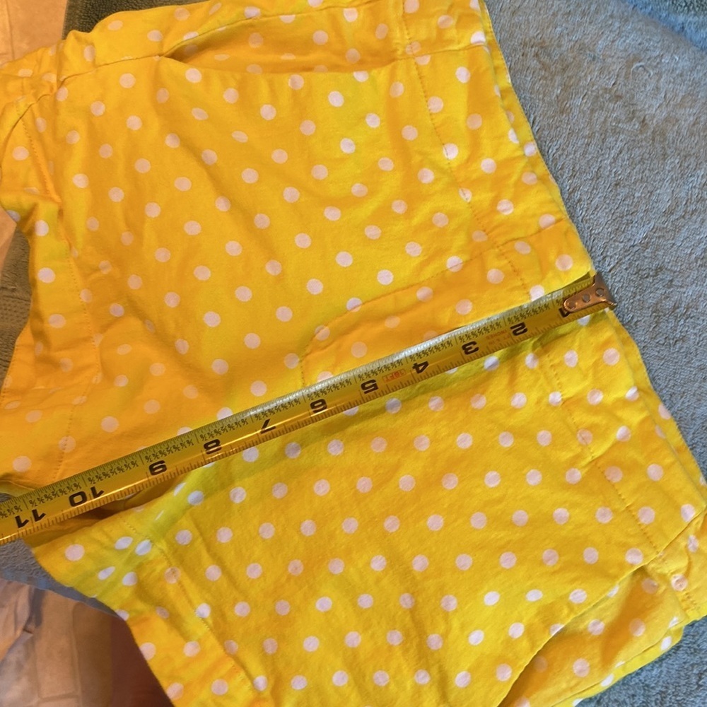 Yellow lined shorts with white dots size small - Picture 10 of 10